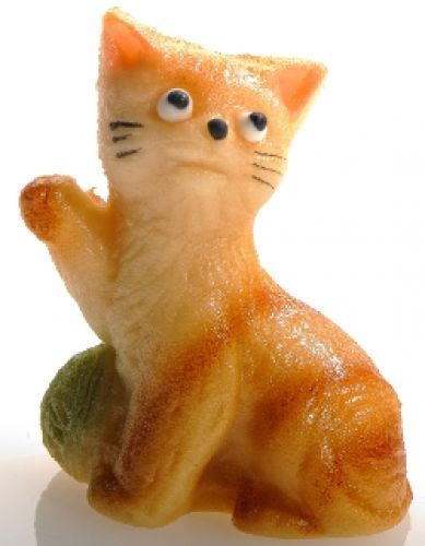 Marzipan Cat with green wool 48 g