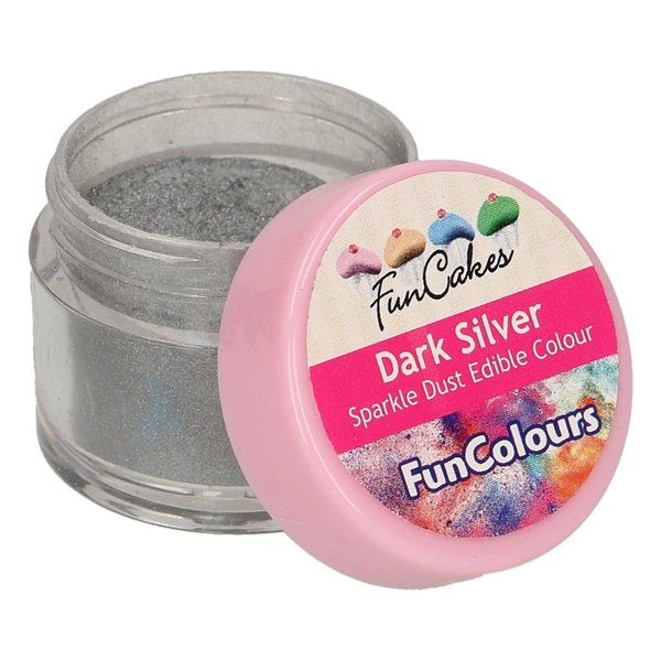 FunCakes Lebensmittelfarben Sparkle Dust  Dark Silver 2,5 g