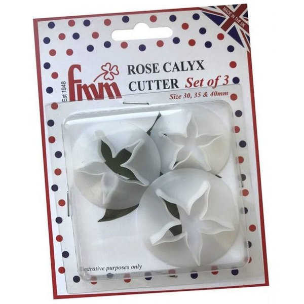 FMM Ausstecher Rose Calyx Blütenkelch Set 3tlg