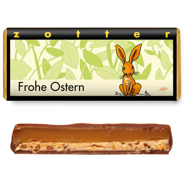 Zotter Handgeschöpfte Schokolade "Frohe Ostern" ButterKaramell 70 g
