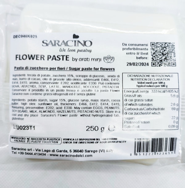 Saracino Blütenpaste Flower Paste weiß 250 g